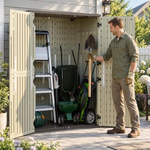 macrout 50 cu ft outdoor storage cabinet, waterproof, close-up detail