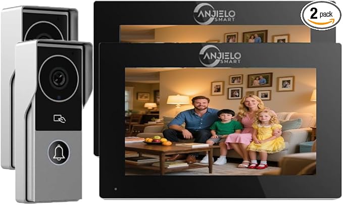 ANJIELO SMART Wired Video Intercom System, Video Doorbell Door Phone System by ANJIELOSMART