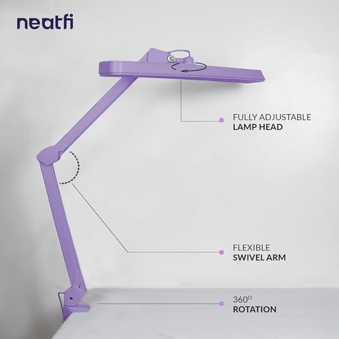 Neatfi XL 2, 500 Lumens LED Task Lamp, 22 Inches Wide, Eye-Caring, Desk Light - Image 4