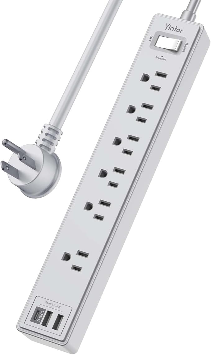 6Ft Power Strip Surge Protector by Yintar