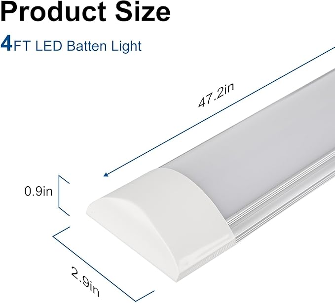 colmeguna 1 Packs 4FT LED Batten Light, Ultra-Thin Ceiling Surface Mounted Light - Image 2