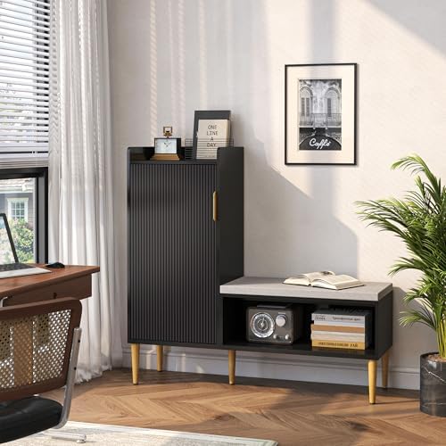 storage bench with fluted door&shelf, l-shaped entryway bench, package contents