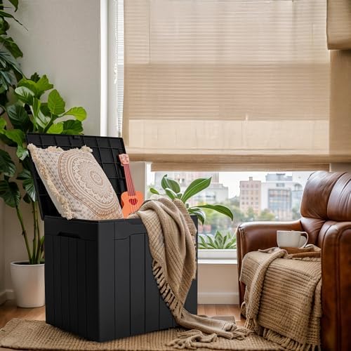 gunji 30 gallon small deck box outdoor waterproof, close-up detail