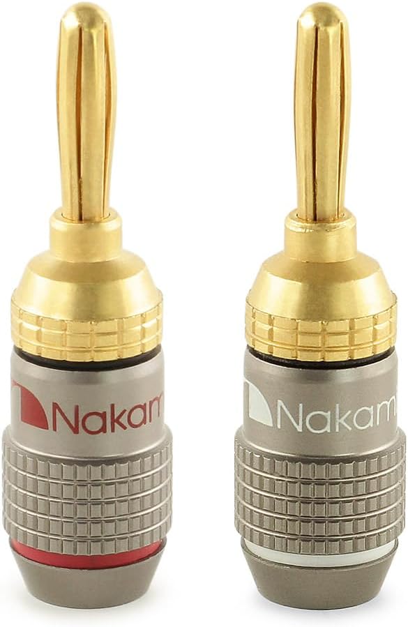 Nakamichi FanLock Excel Series 24k Gold Plated Banana Plugs 10 AWG by Nakamichi