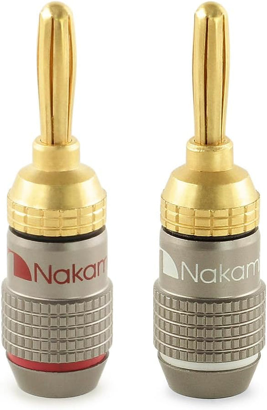 Nakamichi FanLock Excel Series 24k Gold Plated Banana Plugs 10 AWG by Nakamichi