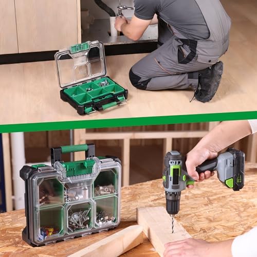 sk 13.5-inch small part organizer, portable tool box, front angle view