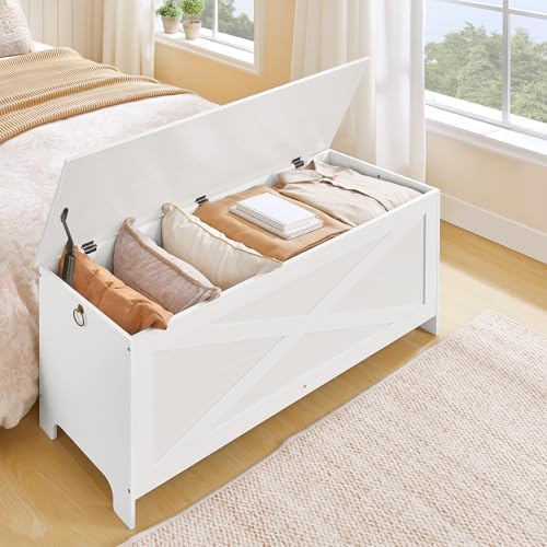mahancris 47.2" storage chest with lid, storage bench on a desk or shelf