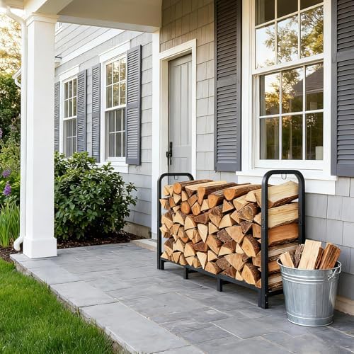 4ft firewood rack outdoor, holds 1543 lbs with shown in use