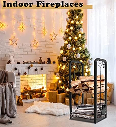 2-tier fireplace firewood rack holder for indoor outdoor, package contents