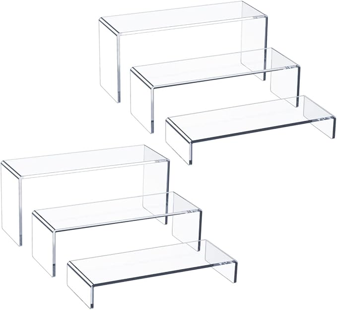 HIIMIEI Acrylic Display Risers, Thickened 5mm Clear Rectangular Risers by HIIMIEI