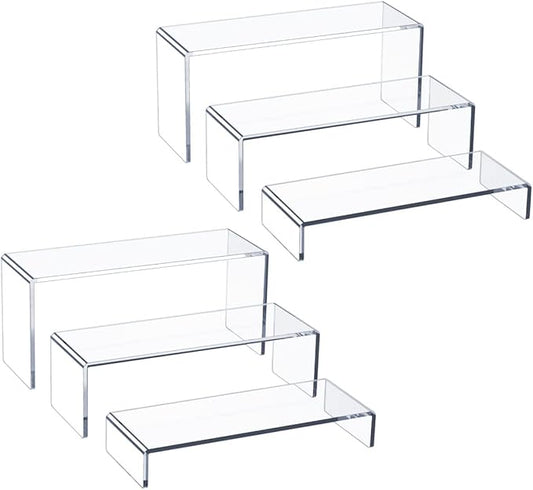 HIIMIEI Acrylic Display Risers, Thickened 5mm Clear Rectangular Risers by HIIMIEI