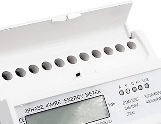 Wisecoco Energy Meter, Digital 3 Phase Energy Meter, LCD Display White ABS - Image 7