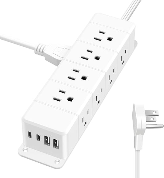 40W Fast Charging Under Desk Power Strip, 12 Outlet Mountable Power Strip by ANNQUAN