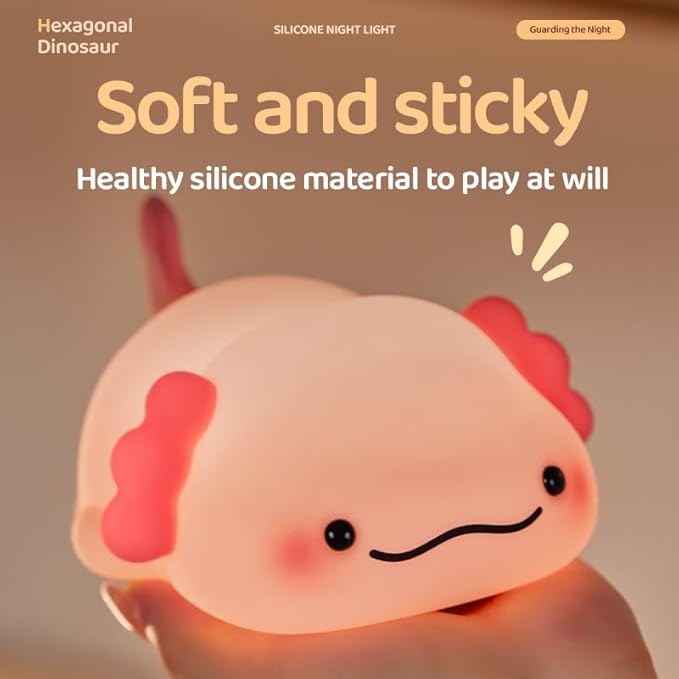 ATSUI Axolotl Night Light, LED Squishy Novelty Animal Lamp, Food Grade Silicone - Image 5