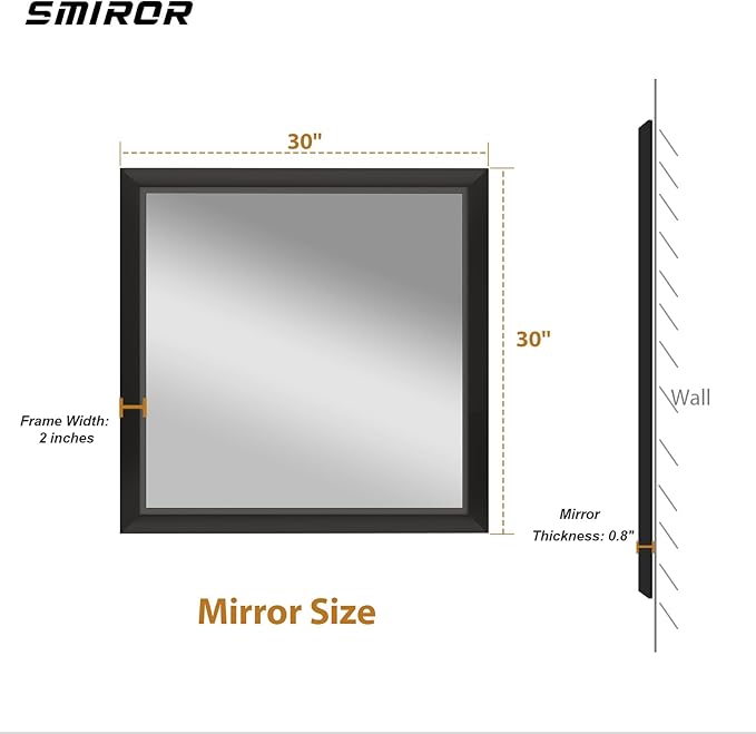 SMIROR Matte Black Bathroom Mirror - Image 2