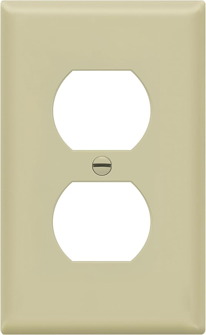 Enerlites 8821-I Duplex Receptacle Outlet Wall Plate, Standard Size 1-Gang by Enerlites