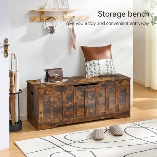 vankiley 47.2" storage chest extra large, wooden storage, side view