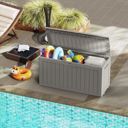 mars villa deck box, outdoor storage box waterproof, close-up detail