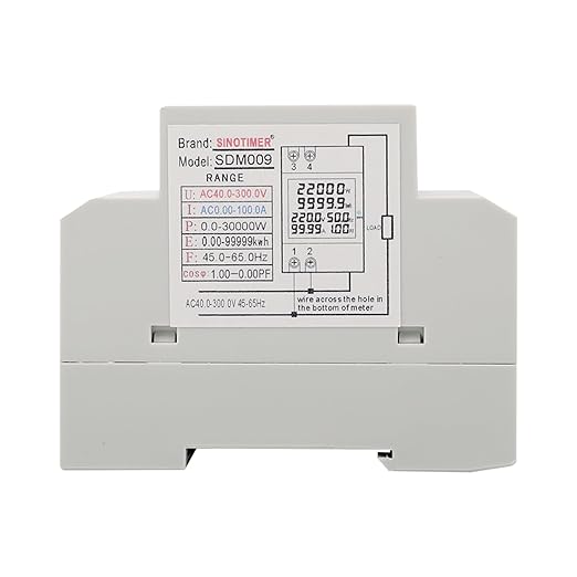 6IN1 Single Phase Energy Meter Din Rail Electricity Usage Monitor AC 40-300V - Image 6