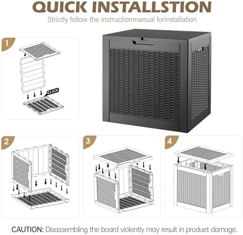 outdoor storage waterproof deck box for patio (31 on a desk or shelf