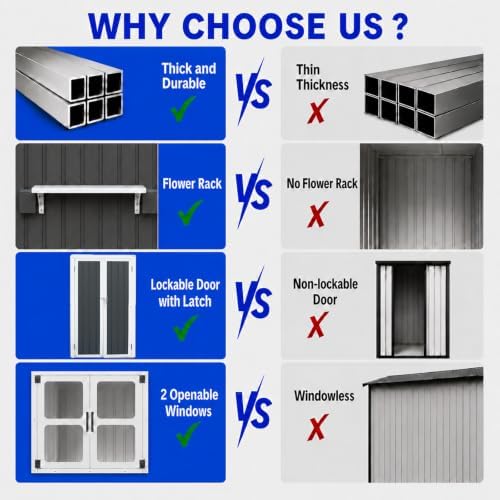 10x8 ft outdoor storage shed with 2 clear showing dimensions