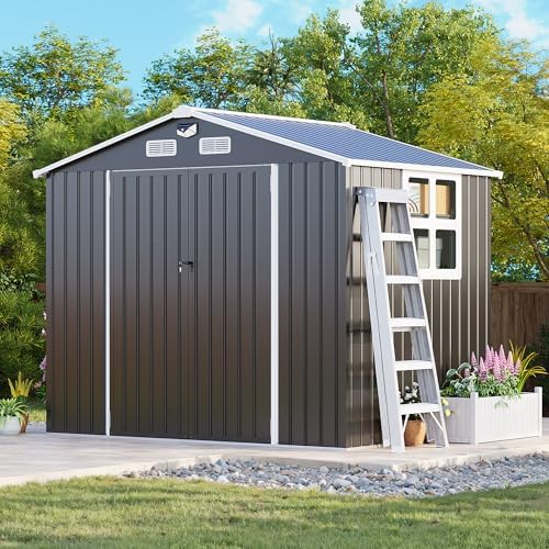 mxv 8 x 6ft outdoor storage shed, metal, main product view