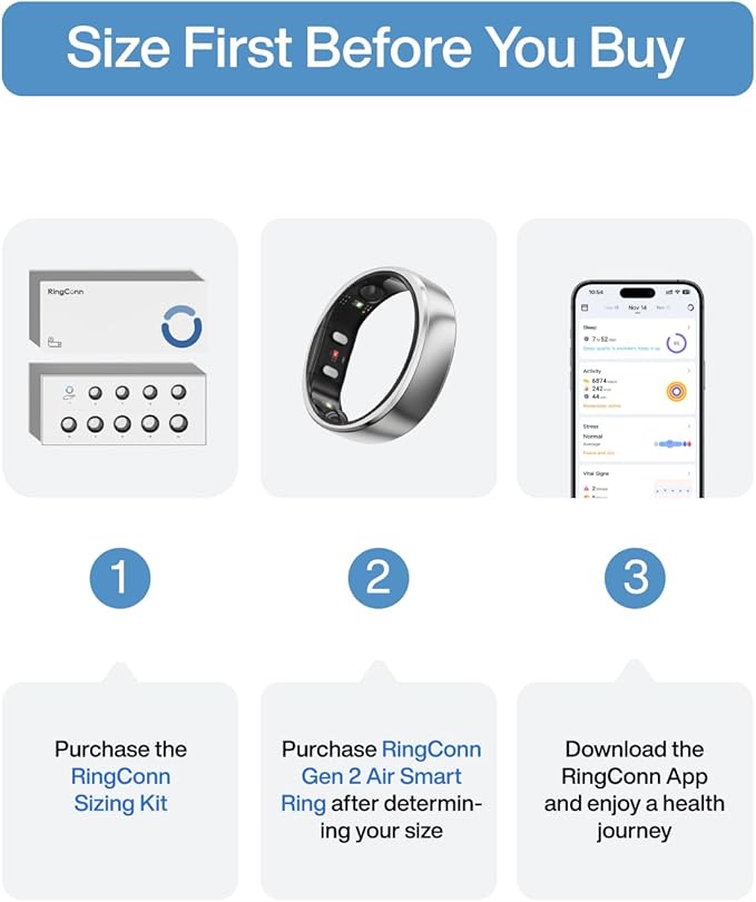 RingConn Gen 2 Air, Ultra-Thin AI Smart Ring, 10-Day Battery Life, - Image 2