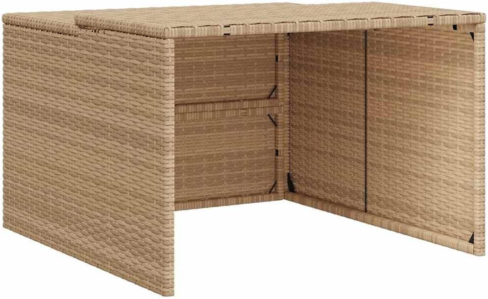 vidaxl beige poly rattan robot mower garage, main product view