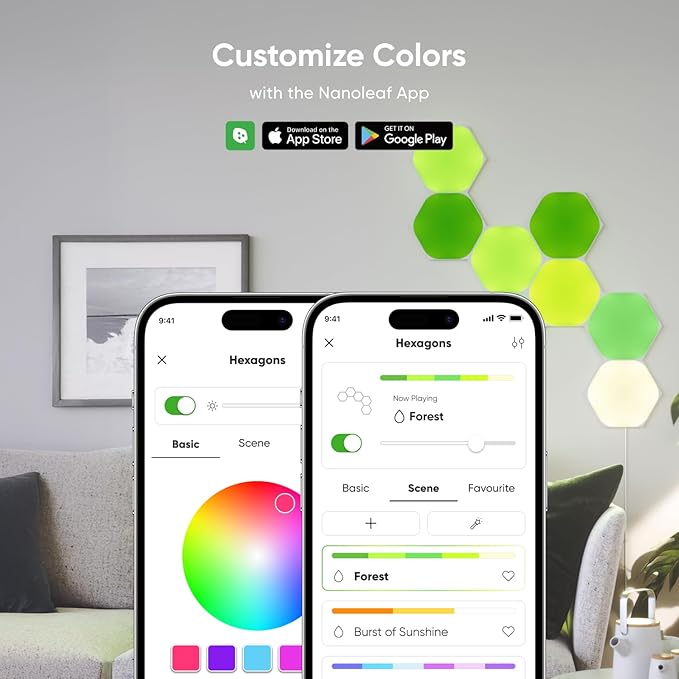 Nanoleaf Shapes LED Wall Lights, RGBW Smart Wall Panels - Image 4