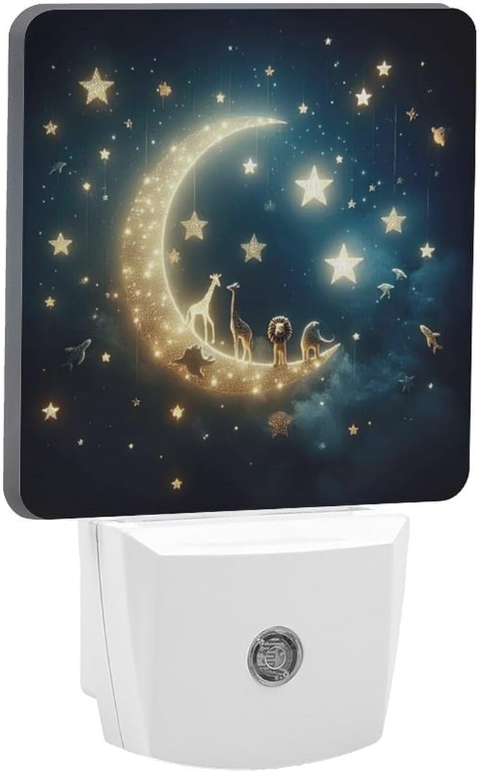 Moon and Starry Sky Night Light, Plug into Wall Decor Nightlights - Image 8