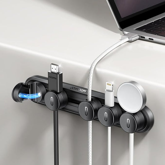 5-in-1 Magnetic Cord Organizer JOYROOM Cable Clips Under Desk Adhesive Cord by JOYROOM