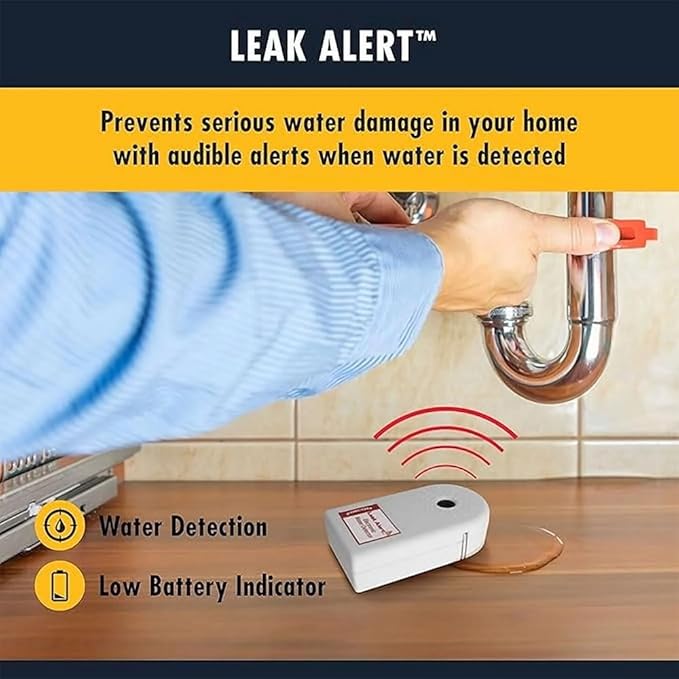 Zircon Leak Alert 3-Pack Water Detector Alarm – 90 dB Battery-Powered Leak & - Image 2