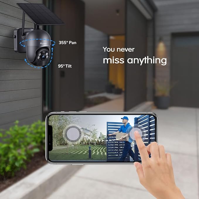 Ctronics 3MP Solar Security Camera Wireless Outdoor WiFi, PTZ Surveillacne - Image 6