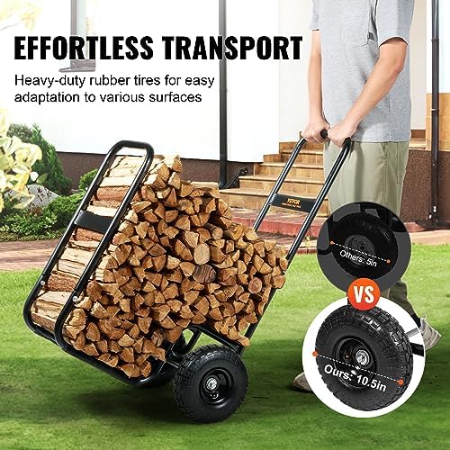 vevor log cart 250 lbs load capacity, outdoor showing dimensions