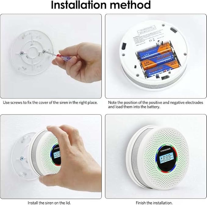 Yfwsrecinoe 2 Pack Upgraded Combination Smoke and Carbon Monoxide Alarm Detector - Image 6