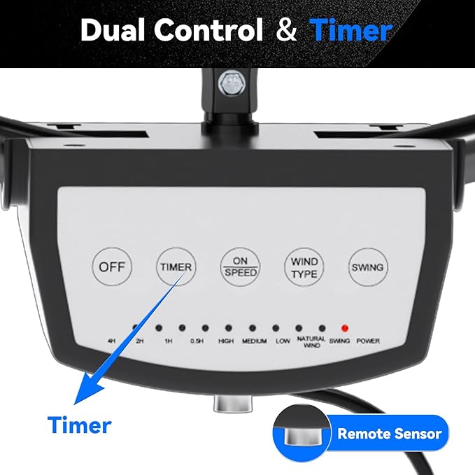 2 PCS 20 IN 5500 CFM Remote Control Wall Mount Fan, 3 Speed High Velocity Wall - Image 6