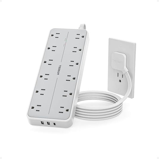 TESSAN Surge Protector Power Strip, Extension Cord by TESSAN