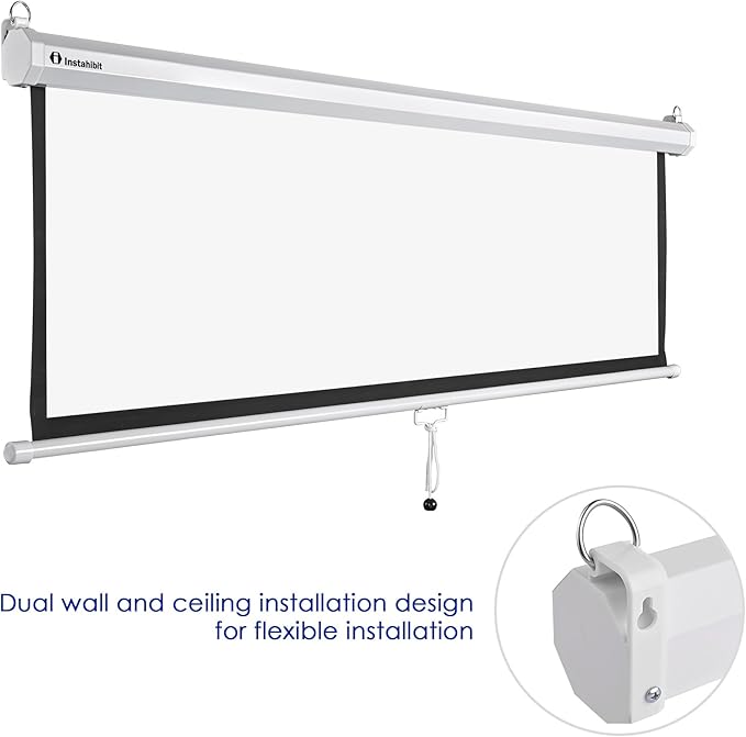 Instahibit 72" Projection Screen Pull Down 4:3 4K HD Manual Retractable - Image 6