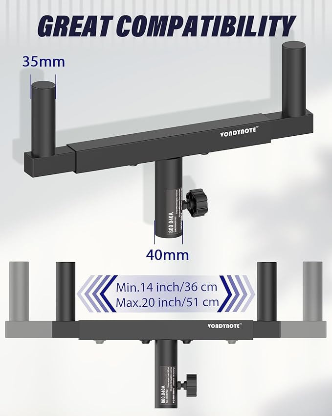 Vondynote Set of 2 Dual Speaker Mount Bar Mounting Fork Bracket Speaker Pole - Image 2