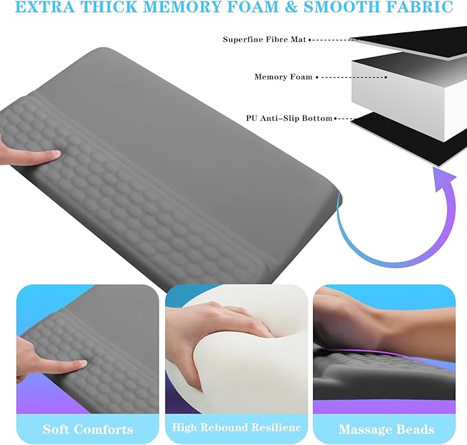 Computer Keyboard Stand with Wrist Rest, Ergonomic Tilted Keyboard Holder - Image 4