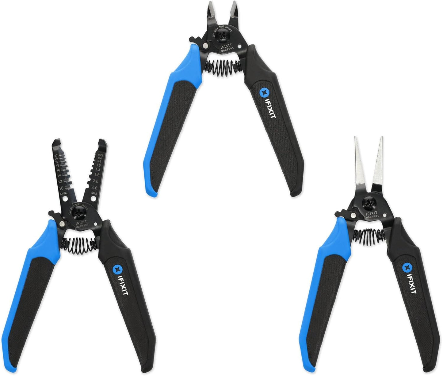 iFixit Mandible 3-Piece Plier Set for Electronics and Household DIY Repair