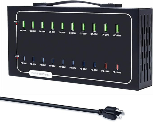 690W USB Charging Station, 20 Port Fast Charging Station by Yoodarmx