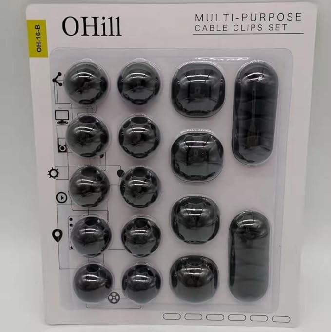 OHill 16-Pack Black Cord Organizer - Image 7