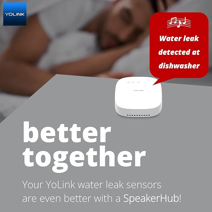 YoLink Water Leak Detection Starter Kit, w/SpeakerHub Audio/Talking Hub & Water - Image 8