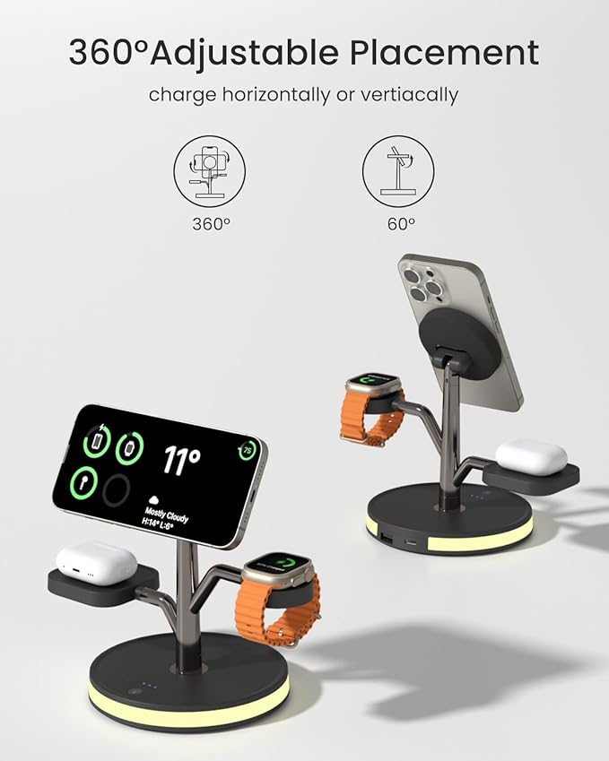 3 in 1 Charging Station for Apple Devices, Fast Charging Magsafe Charger Stand - Image 3