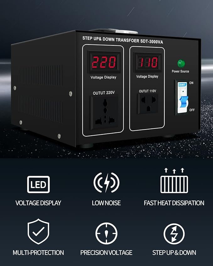 Step Down/Up Transformer 220v to 110v, 3000W Voltage Converter 110 to 220 120v - Image 4