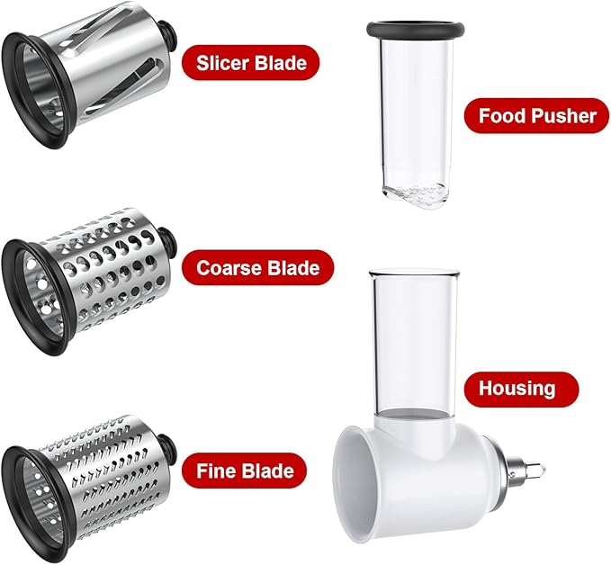 Slicer Shredder Attachments for KitchenAid Stand Mixers, Cheese Grater for - Image 5
