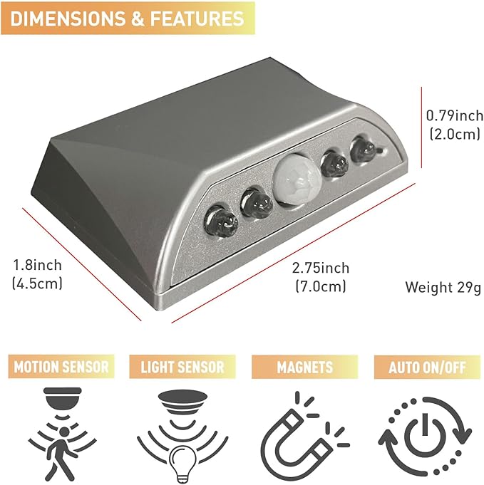 RADIXIUM Silver 2 Pack Motion Sensor Keyhole Light - Image 6