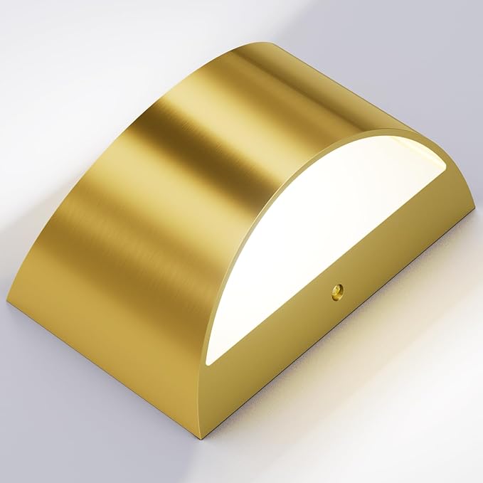 Aipsun Brushed Brass Wall Sconce Indoor Wall Lights Hardwired 1 Pack Up and - Image 2