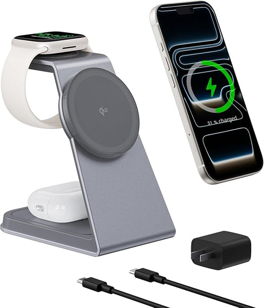 2025 3 in 1 Magnetic Wireless Charger Stand by TRIBONE